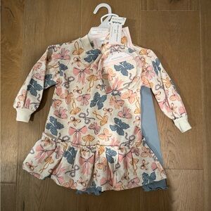 Floral Sweater & Leggings Matching Set with Headband